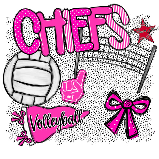 Chiefs Volleyball Spirit-Pink