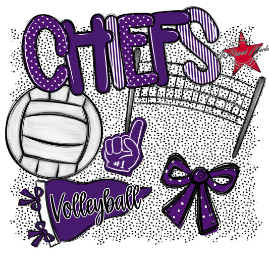 Chiefs Volleyball Spirit-Purple