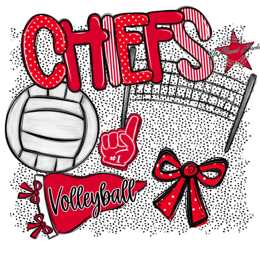 Chiefs Volleyball Spirit-Red