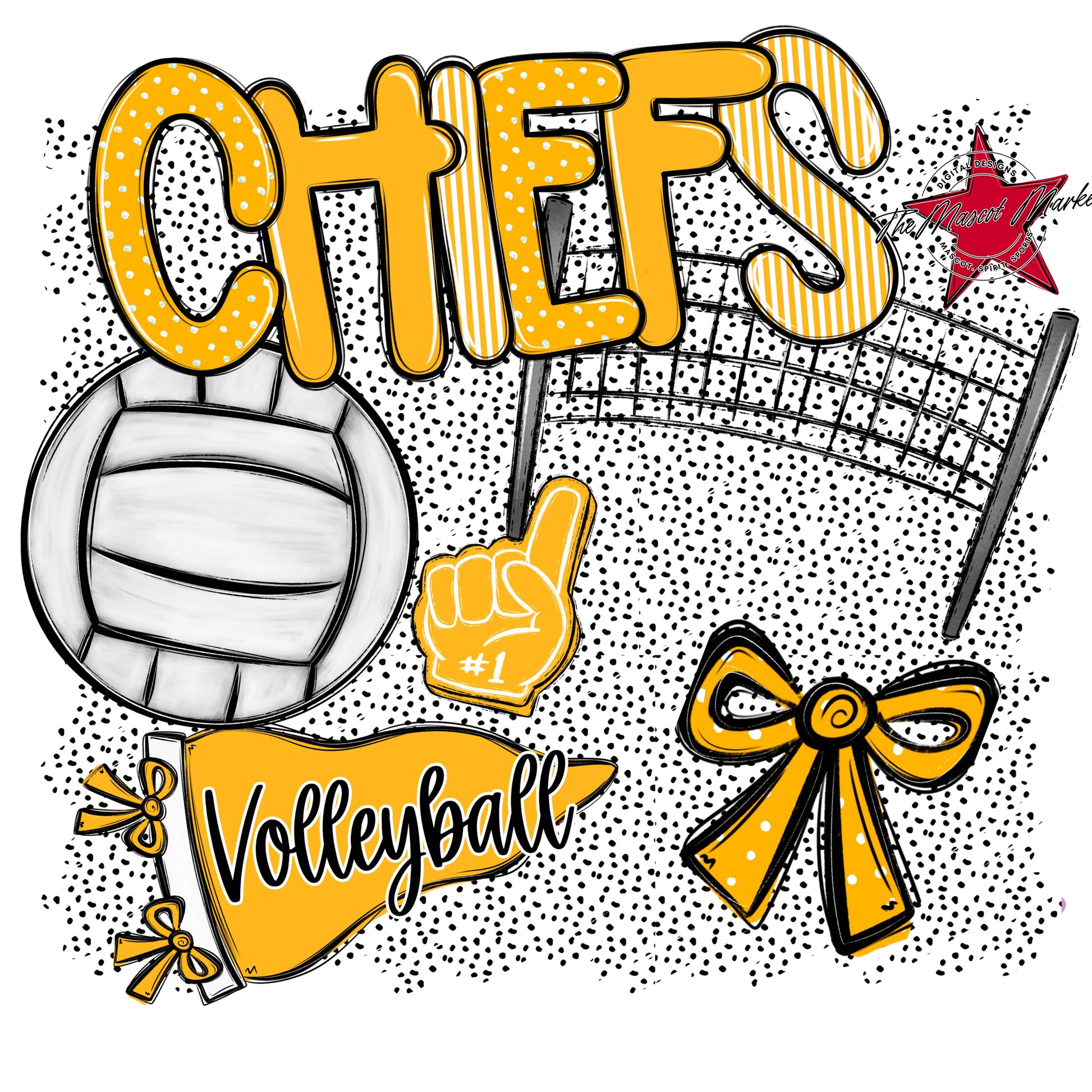 Chiefs Volleyball Spirit-Yellow