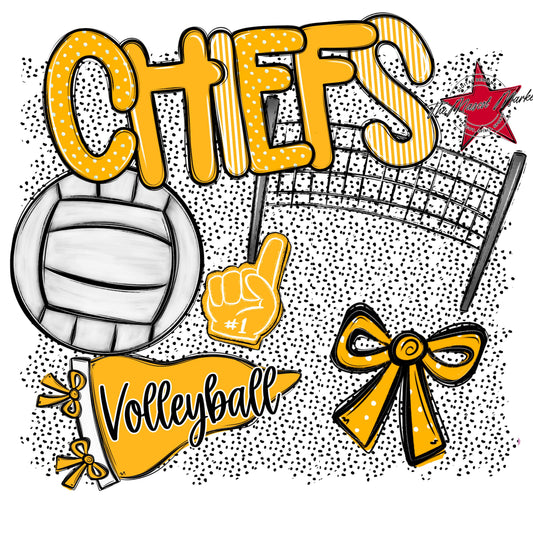 Chiefs Volleyball Spirit-Yellow