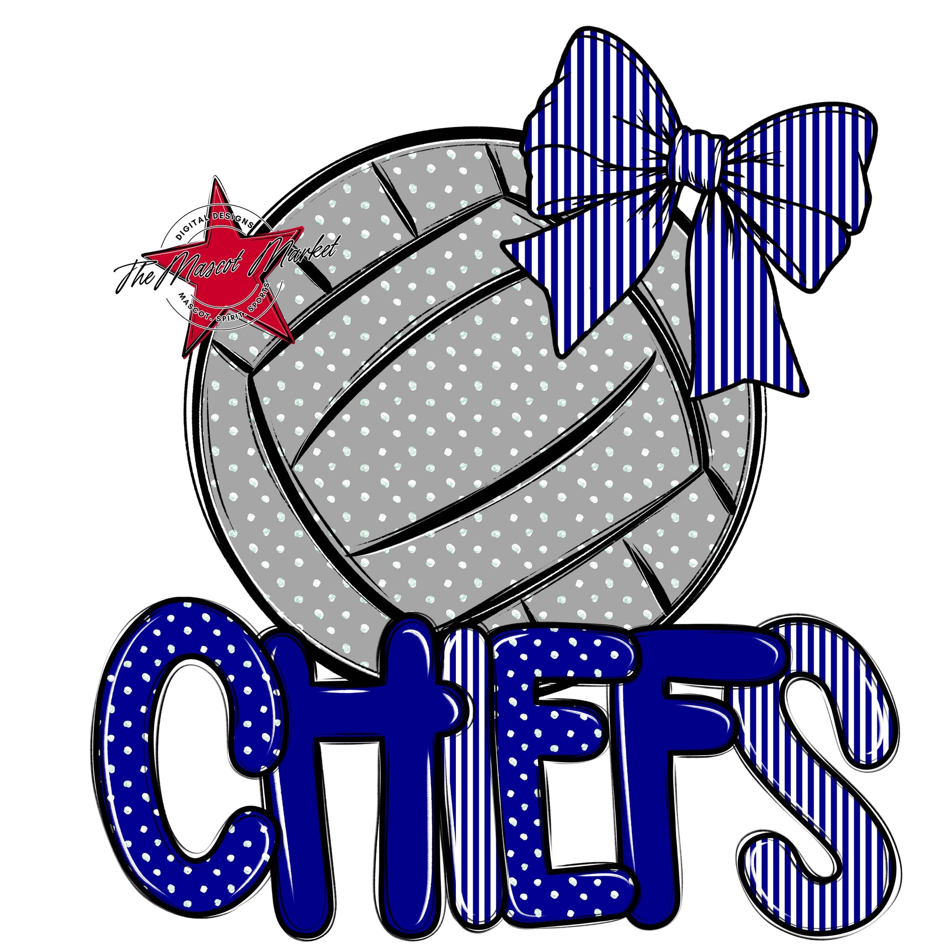 Chiefs Volleyball Spirit Design-Blue