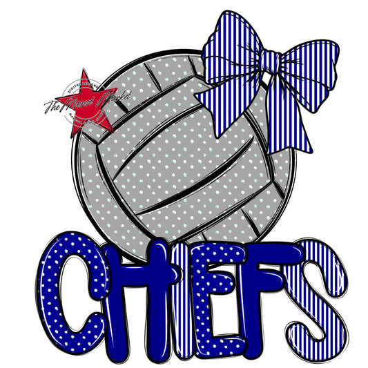 Chiefs Volleyball Spirit Design-Blue
