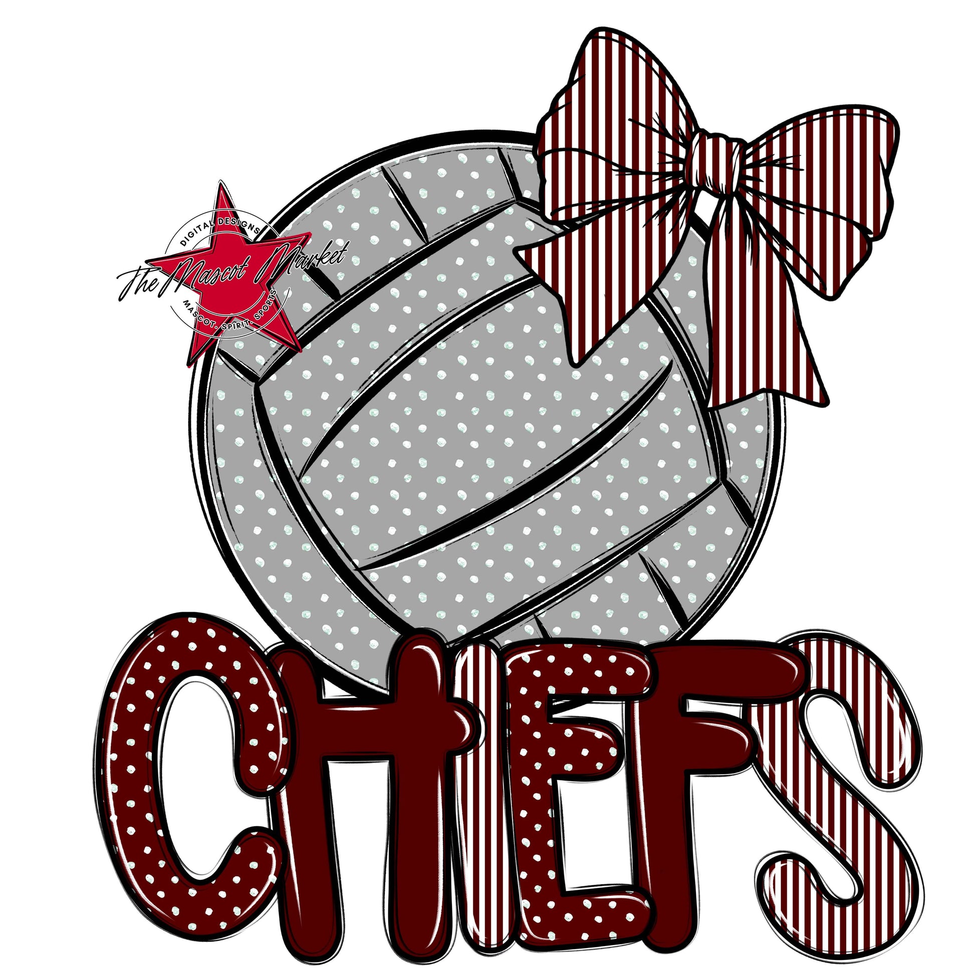 Chiefs Volleyball Spirit Design-Maroon