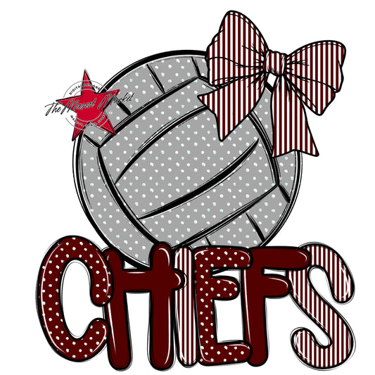 Chiefs Volleyball Spirit Design-Maroon