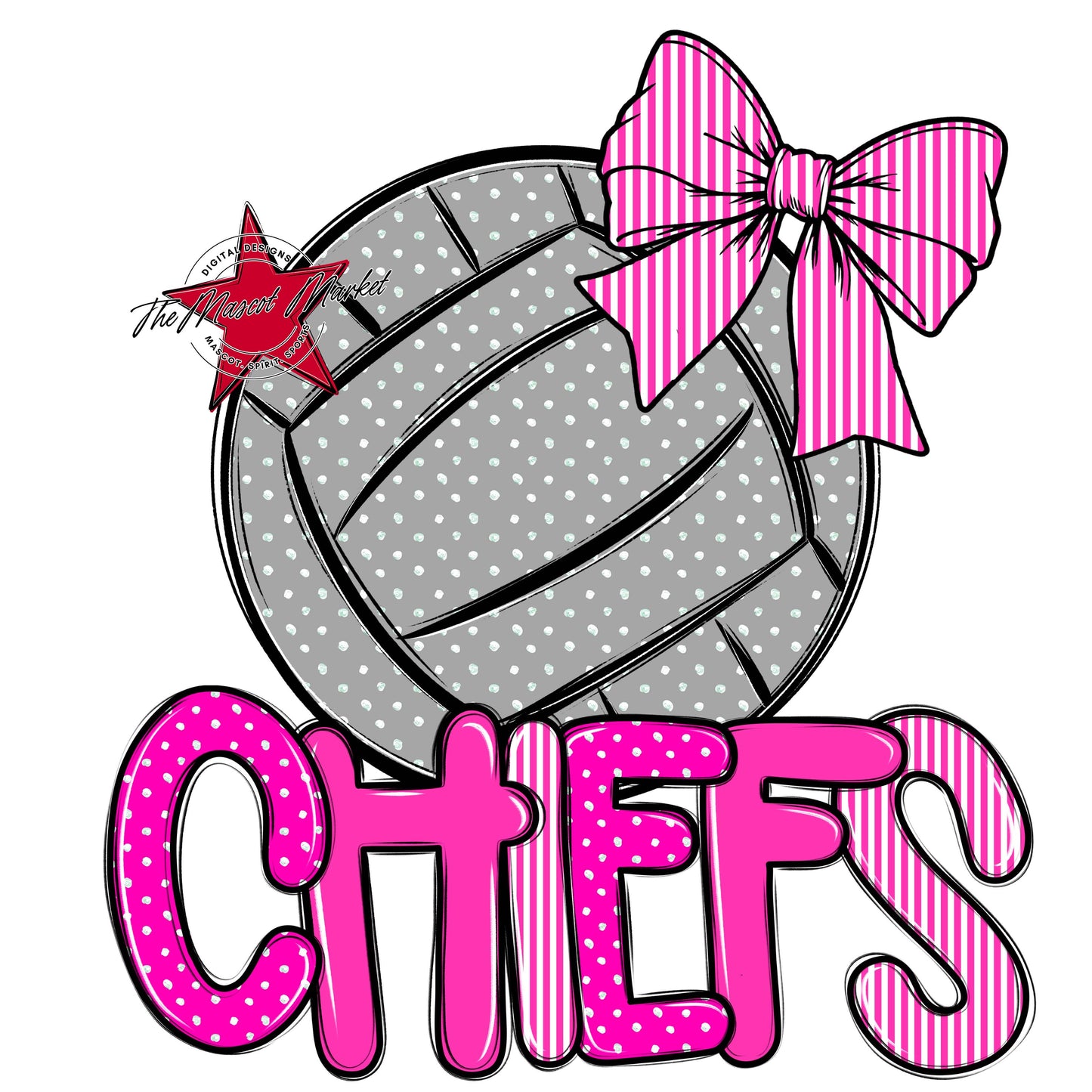Chiefs Volleyball Spirit Design-Pink