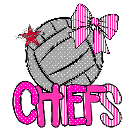 Chiefs Volleyball Spirit Design-Pink