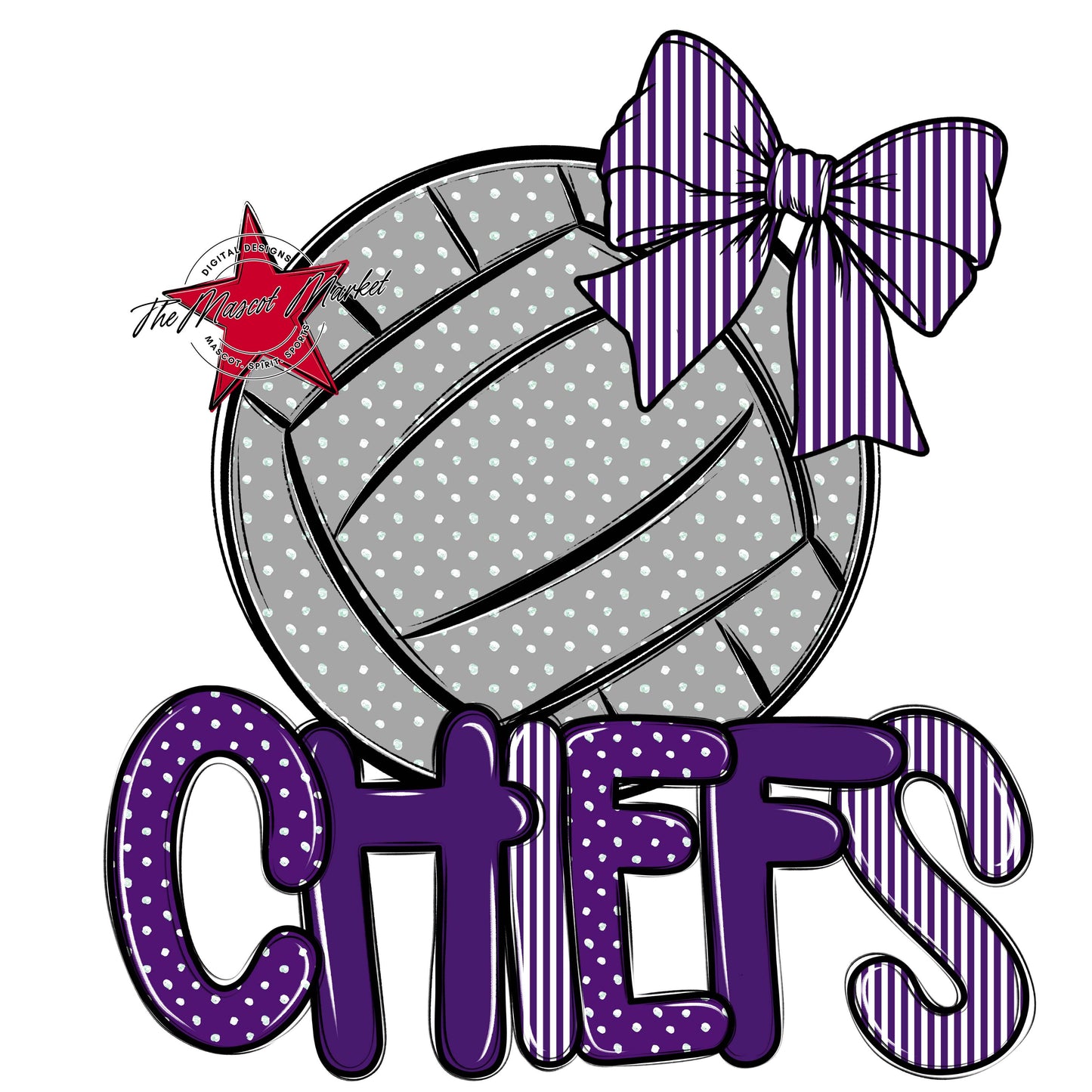 Chiefs Volleyball Spirit Design-Purple