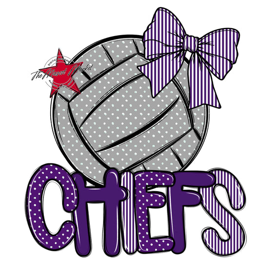 Chiefs Volleyball Spirit Design-Purple