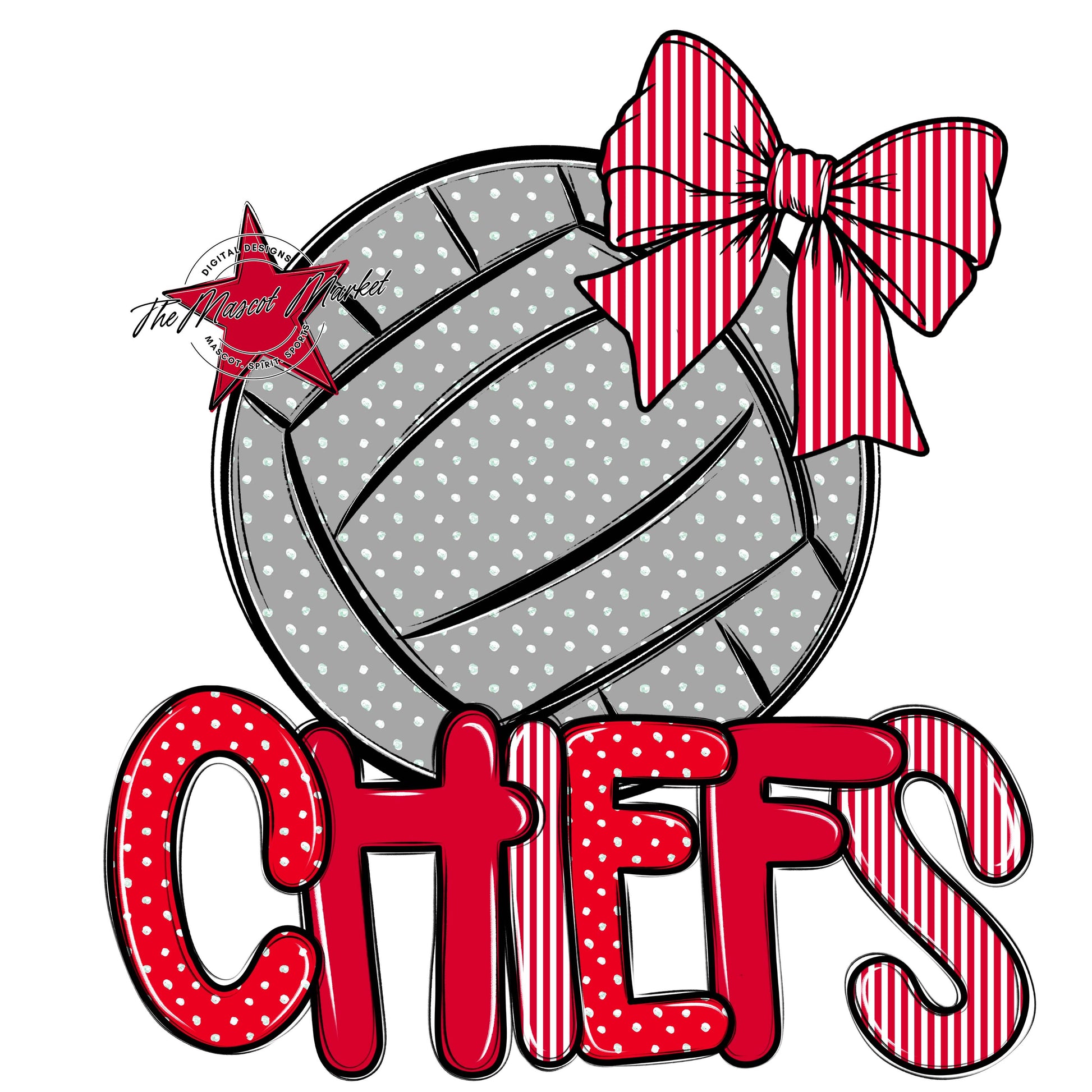 Chiefs Volleyball Spirit Design-Red
