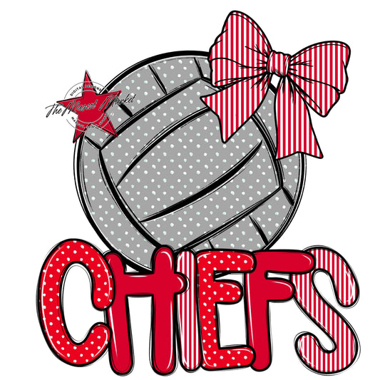 Chiefs Volleyball Spirit Design-Red