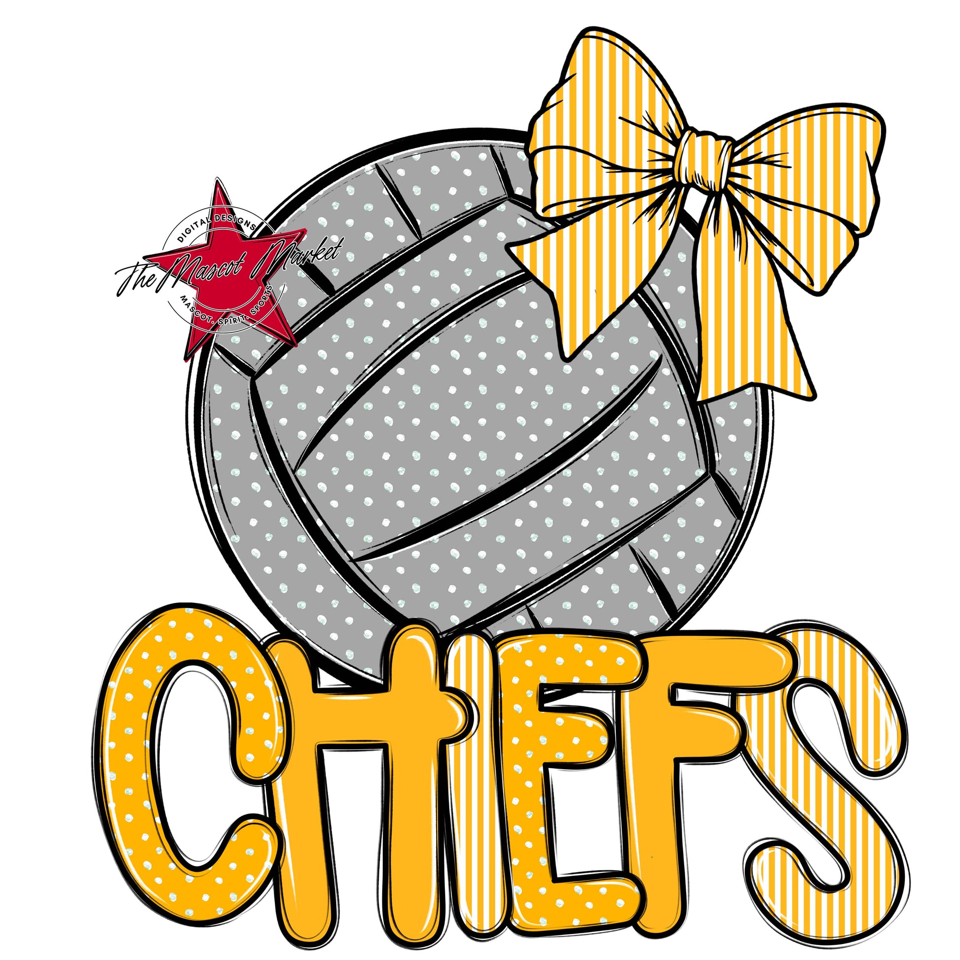 Chiefs Volleyball Spirit Design-Yellow