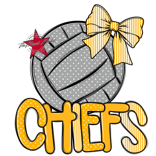 Chiefs Volleyball Spirit Design-Yellow