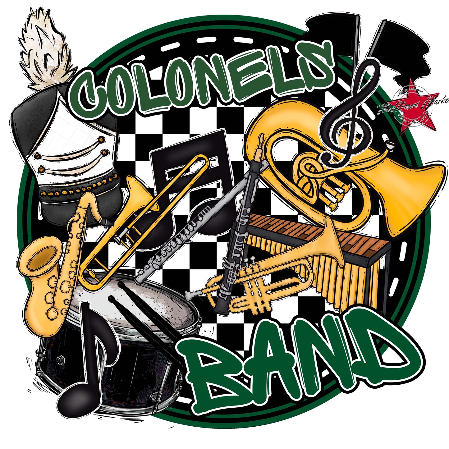 Colonels Circle Band Frame-Green