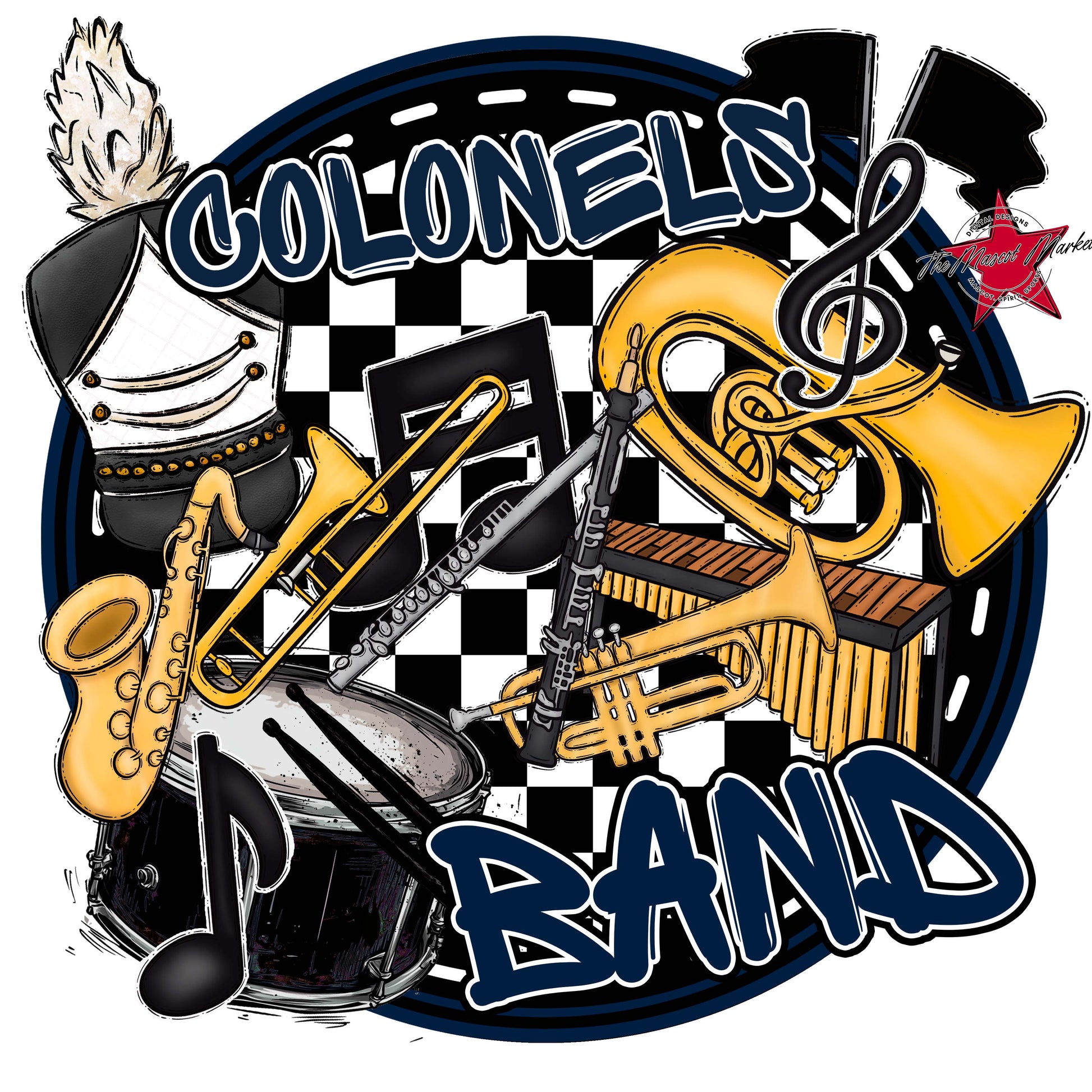 Colonels Circle Band Frame-Navy