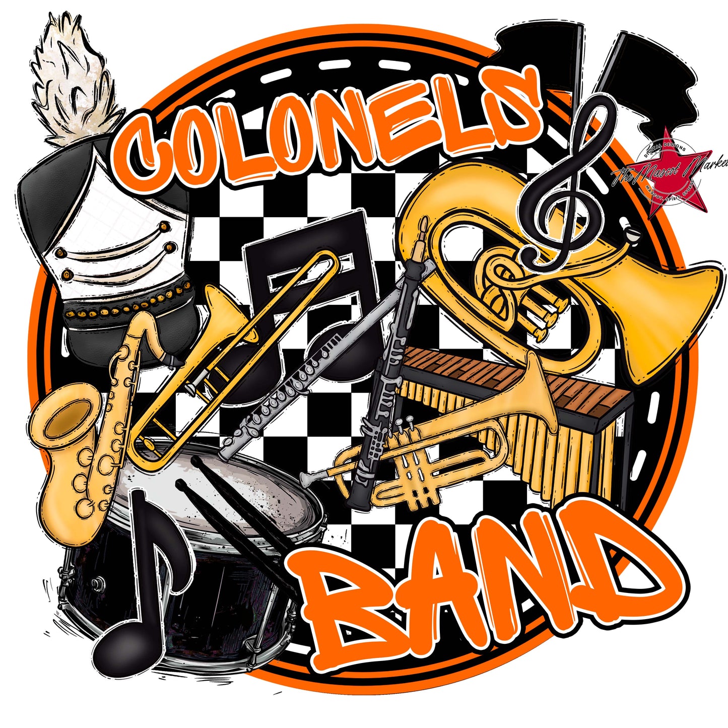 Colonels Circle Band Frame-Orange