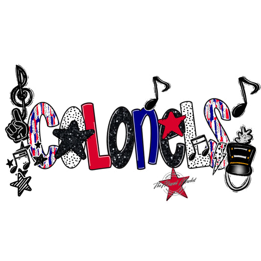 Colonels Band Scrape-Blue & Red