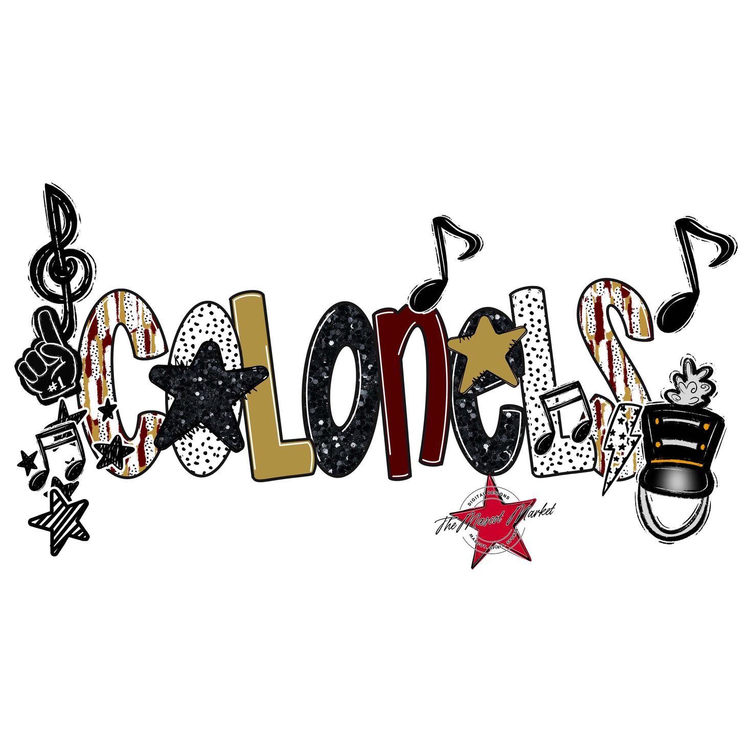 Colonels Band Scrape-Maroon & Gold