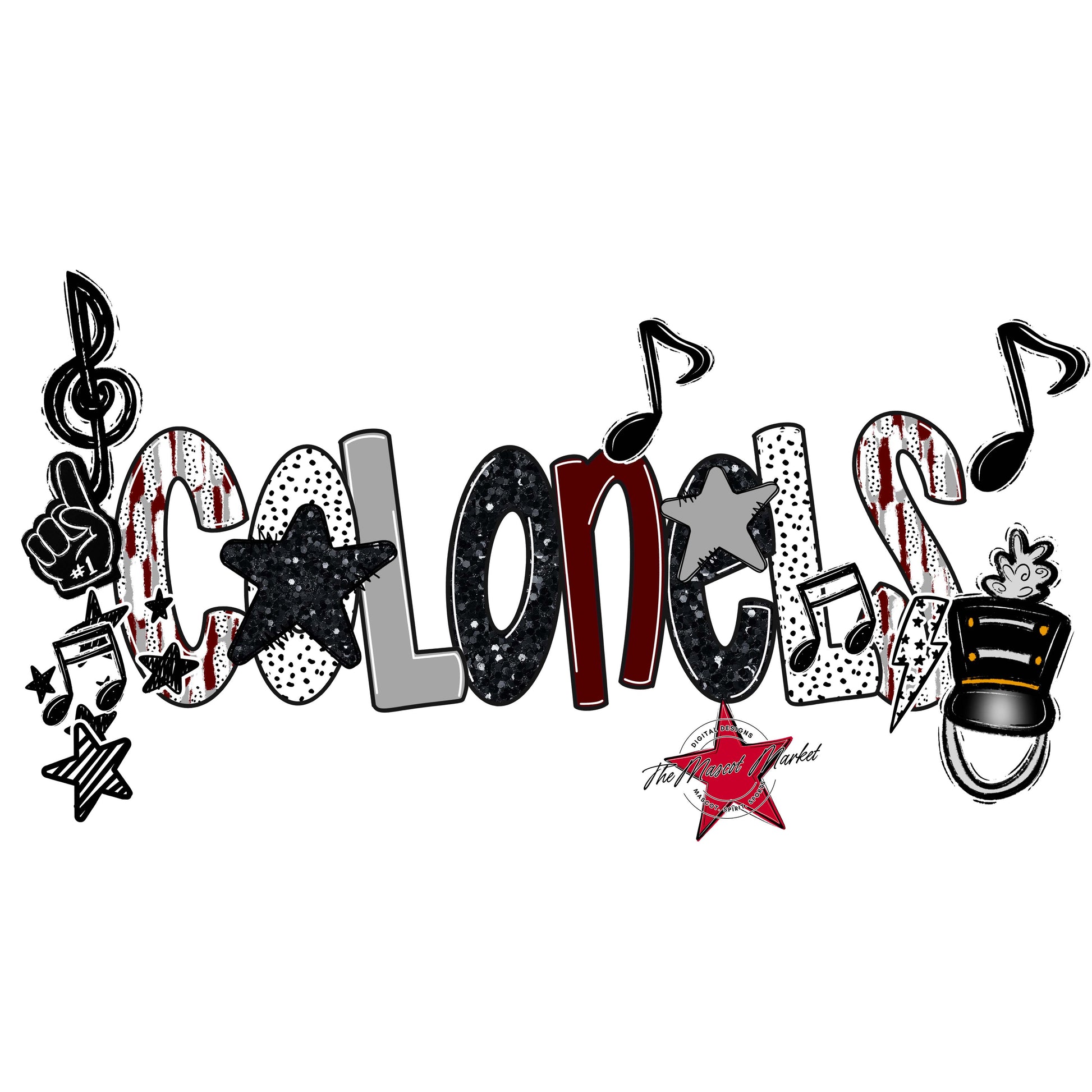 Colonels Band Scrape-Maroon & Grey