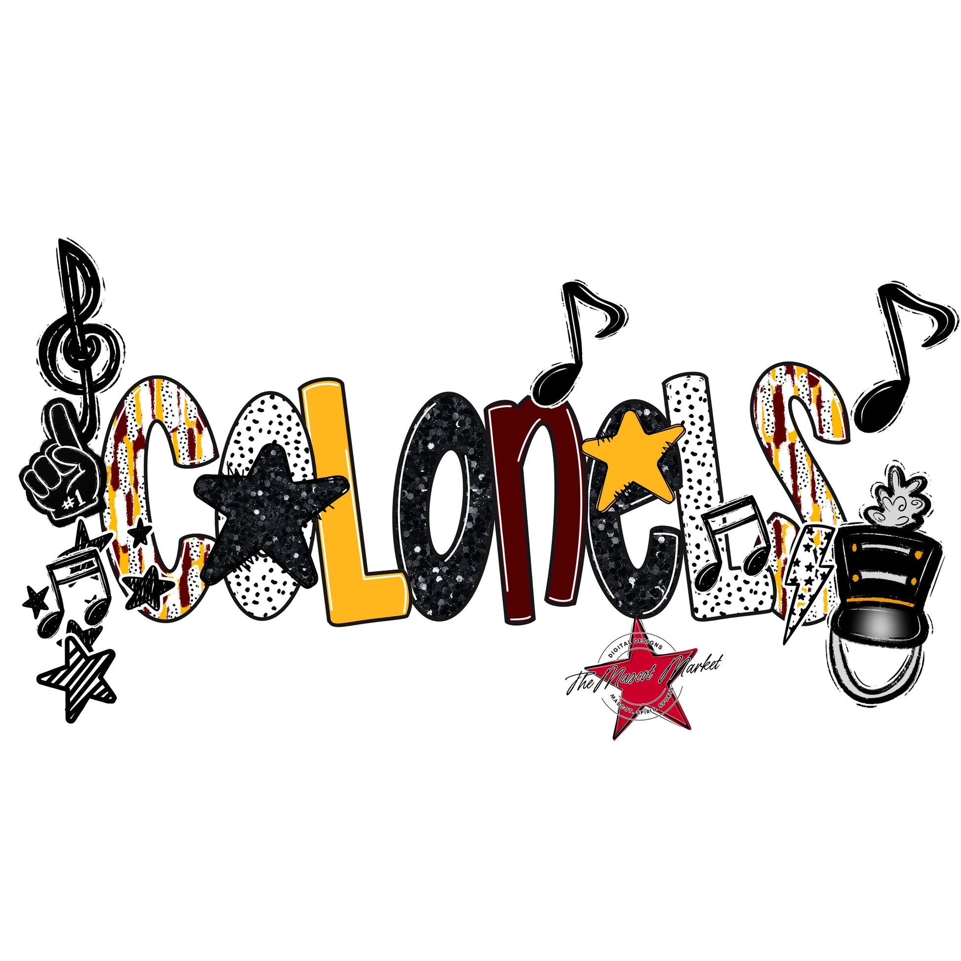 Colonels Band Scrape-Maroon & Yellow