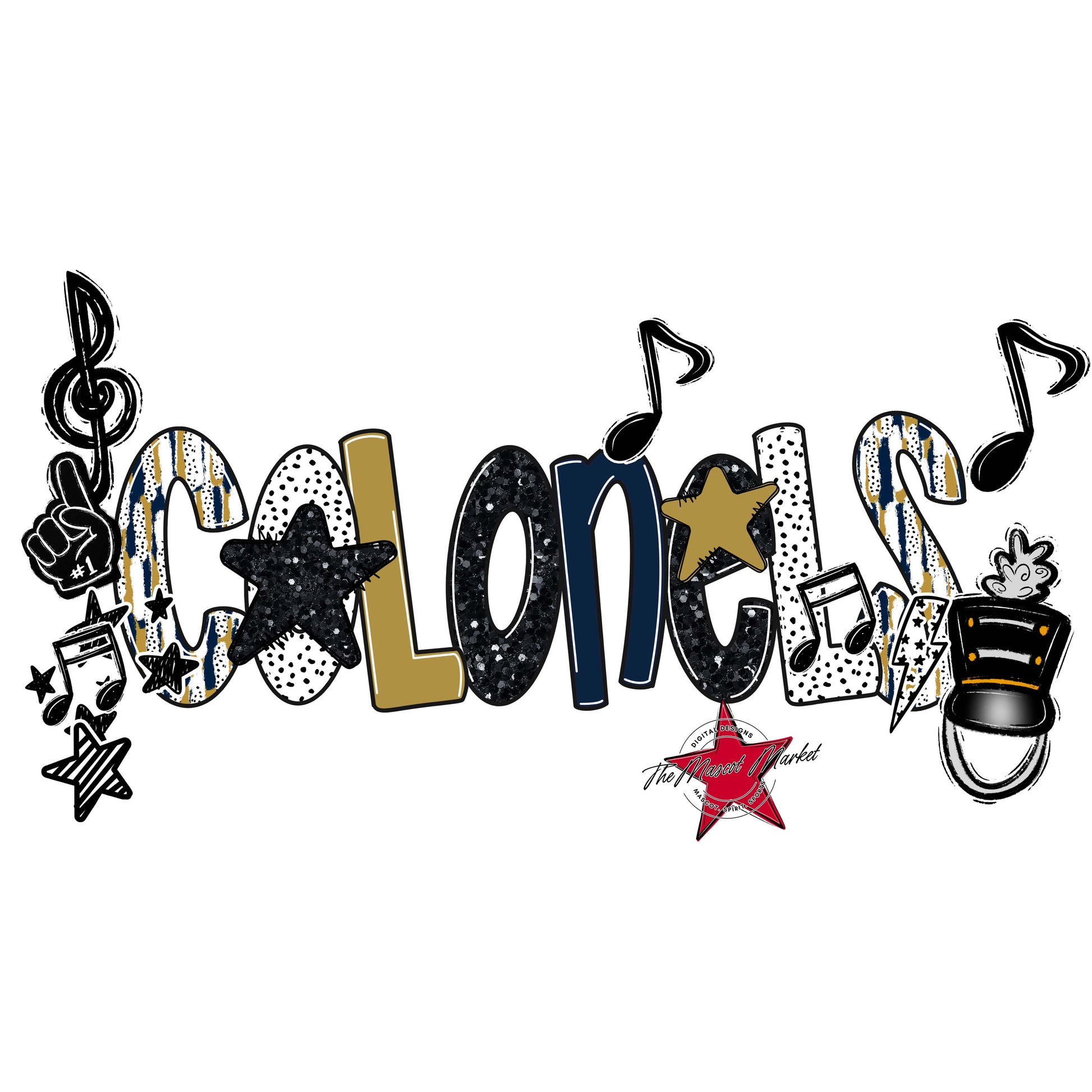 Colonels Band Scrape-Navy & Gold