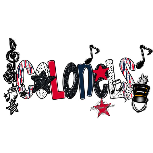 Colonels Band Scrape-Navy & Red