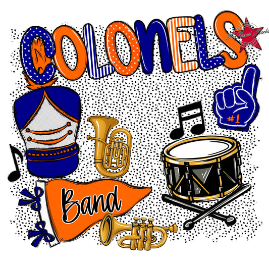 Colonels Band Spirit-Blue & Orange