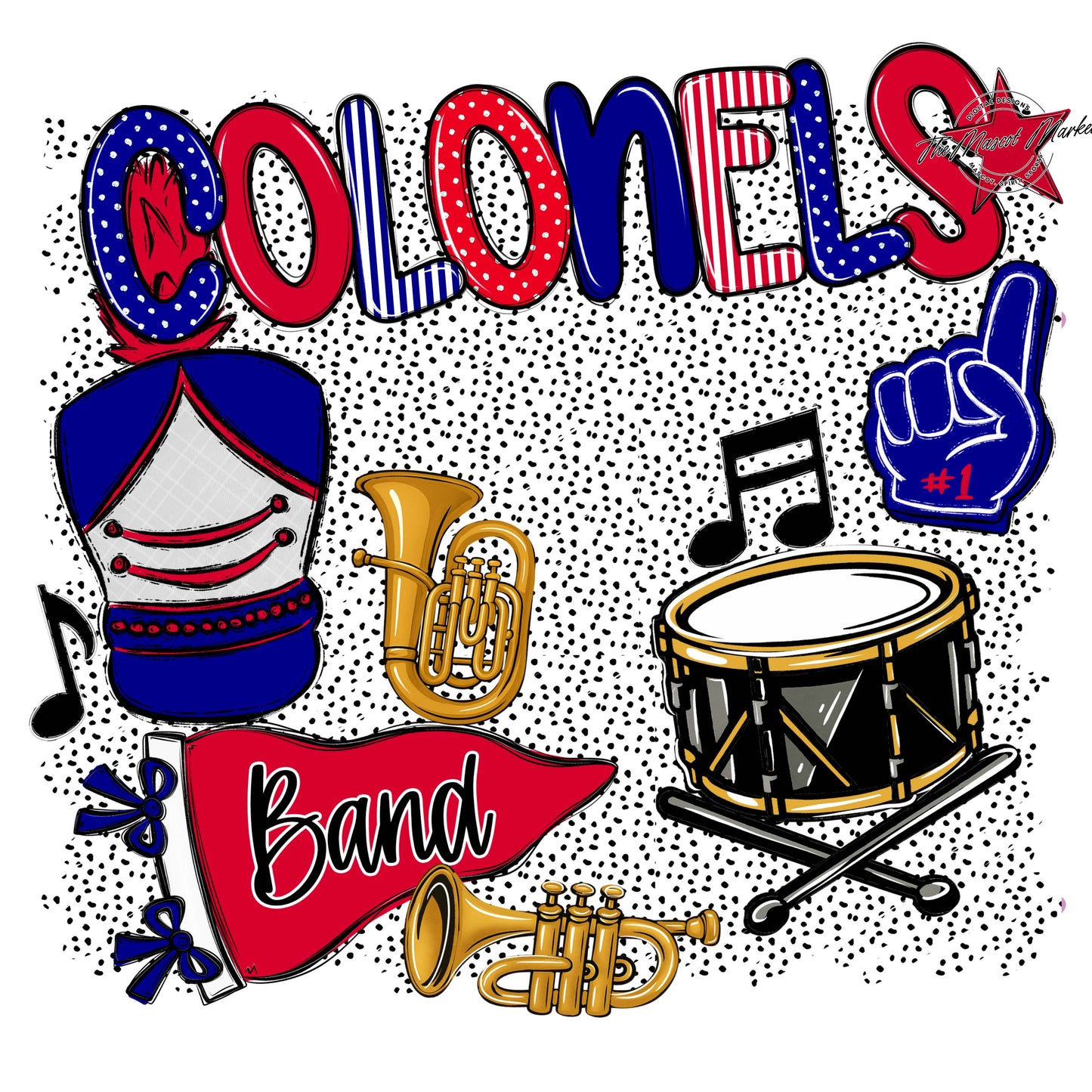 Colonels Band Spirit-Blue & Red