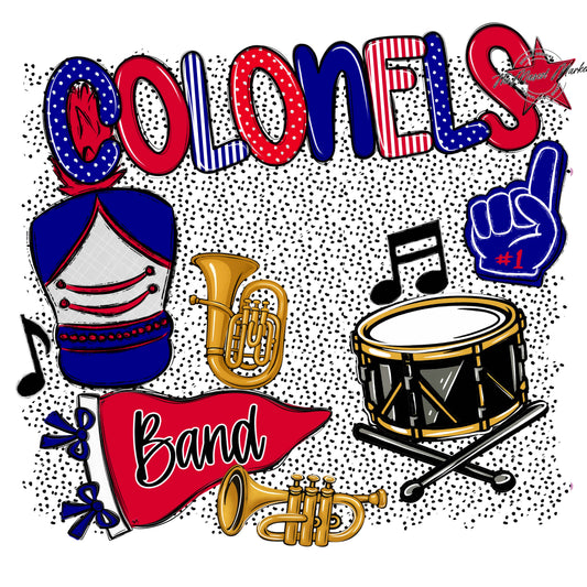 Colonels Band Spirit-Blue & Red