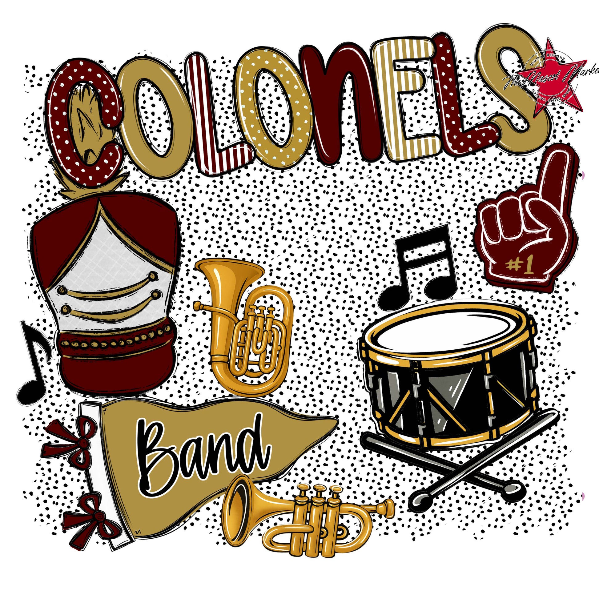 Colonels Band Spirit-Maroon & Gold