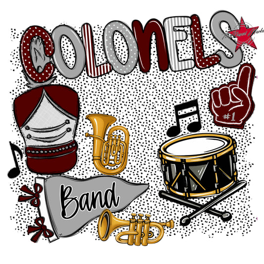 Colonels Band Spirit-Maroon & Grey
