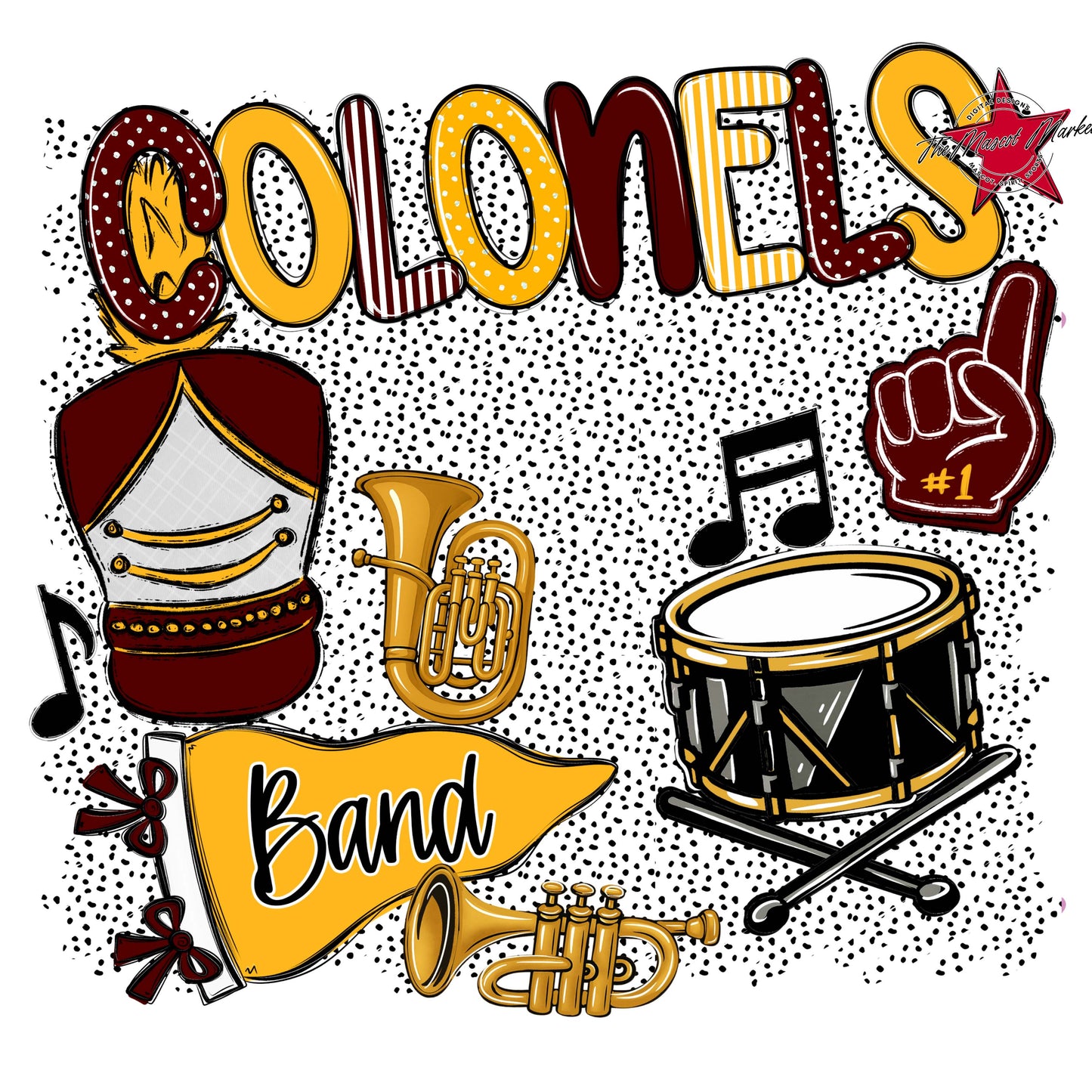 Colonels Band Spirit-Maroon & Yellow