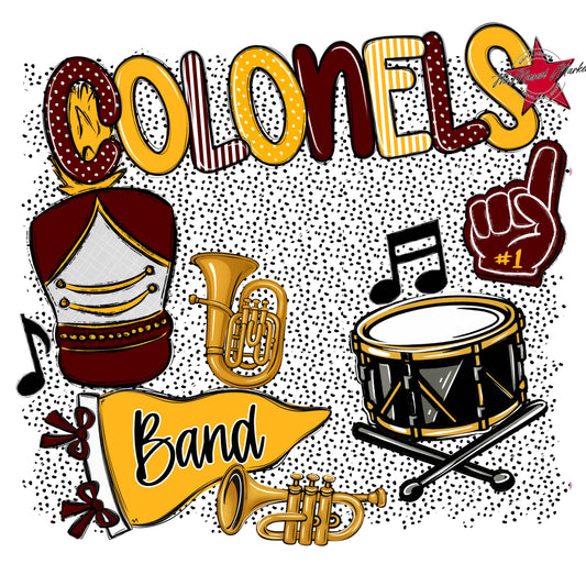Colonels Band Spirit-Maroon & Yellow