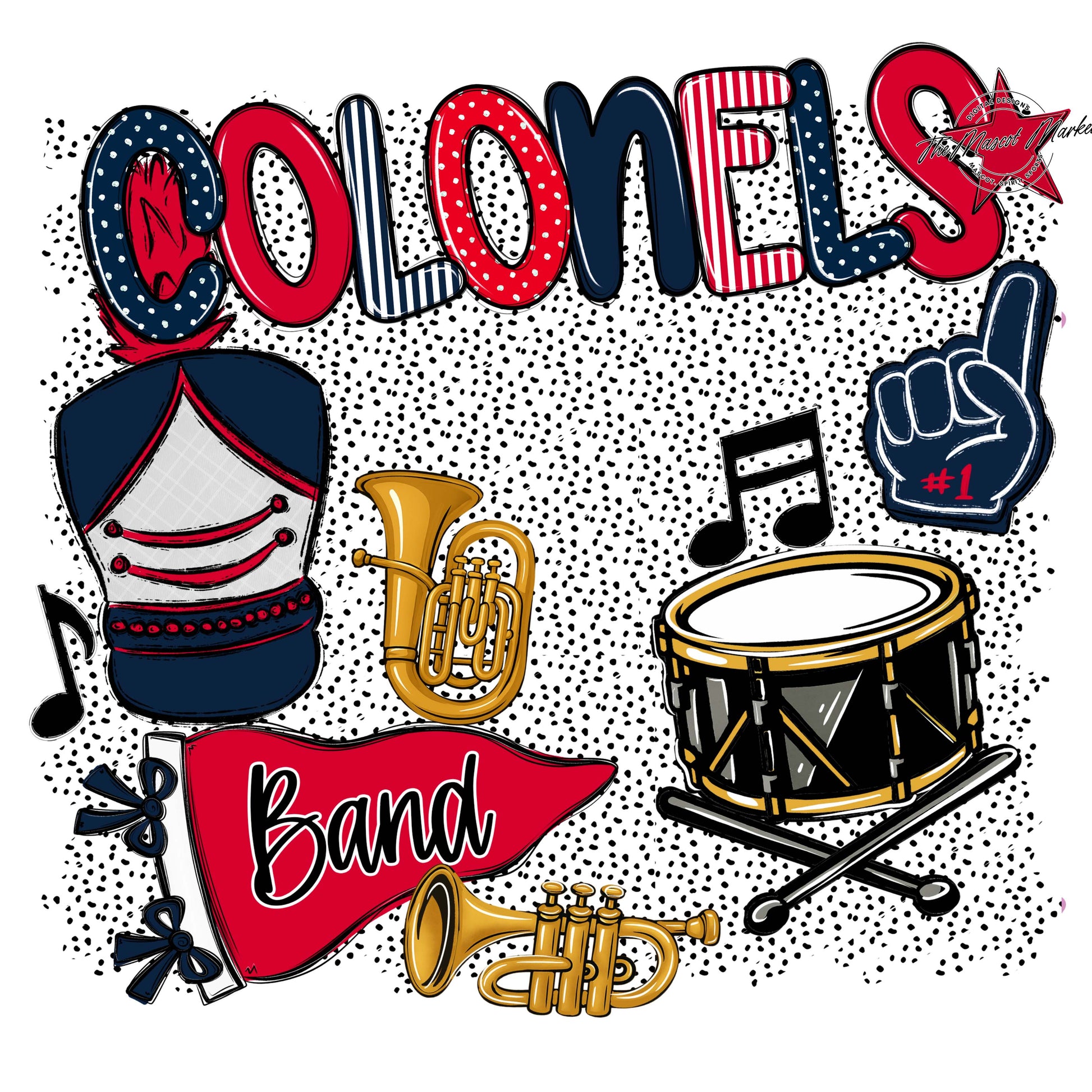 Colonels Band Spirit-Navy & Red