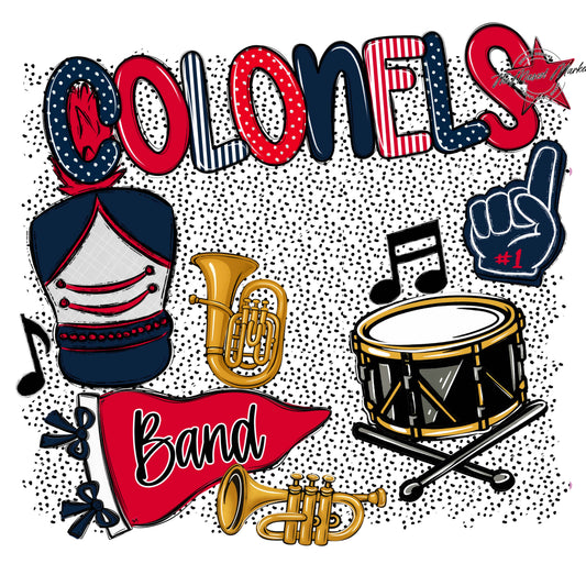 Colonels Band Spirit-Navy & Red