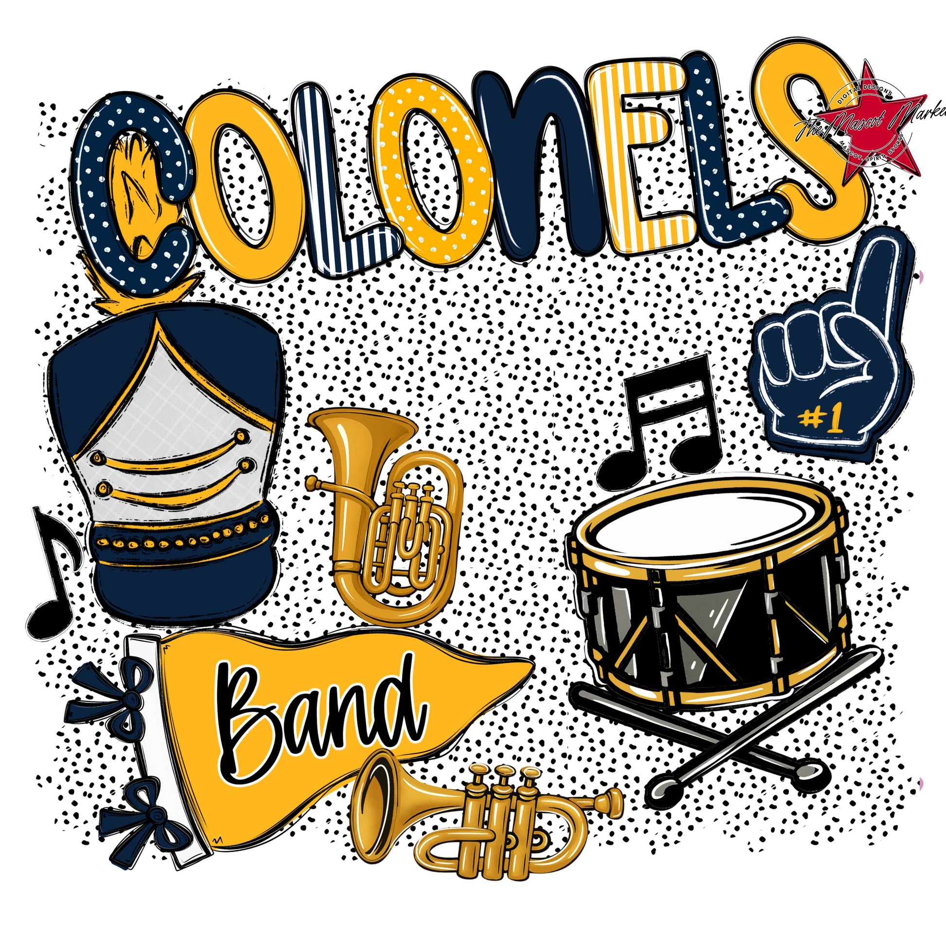 Colonels Band Spirit-Navy & Yellow