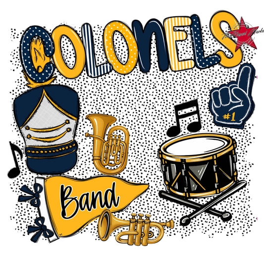Colonels Band Spirit-Navy & Yellow