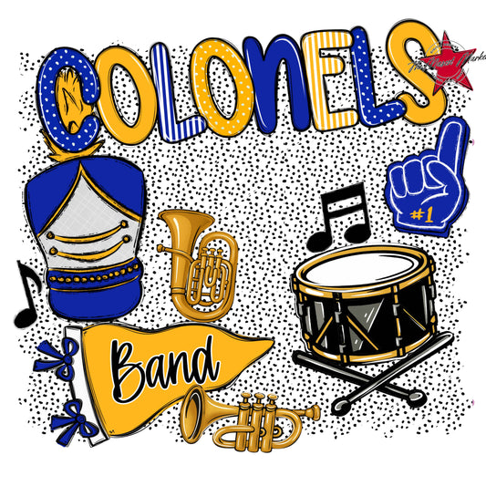 Colonels Band Spirit-Royal Blue & Yellow