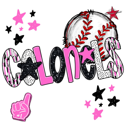 Colonels Baseball Scrape-Baby Pink