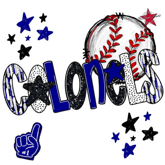 Colonels Baseball Scrape-Blue