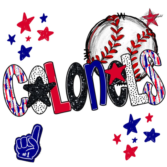 Colonels Baseball Scrape-Blue & Red