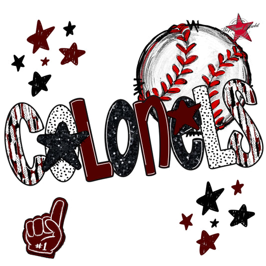 Colonels Baseball Scrape-Maroon