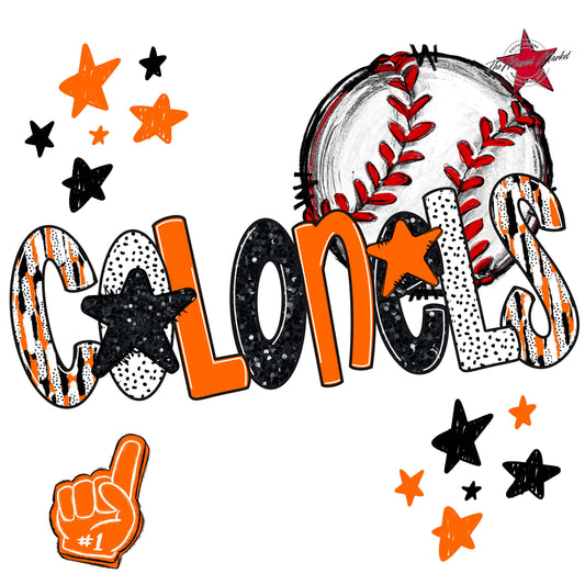 Colonels Baseball Scrape-Orange
