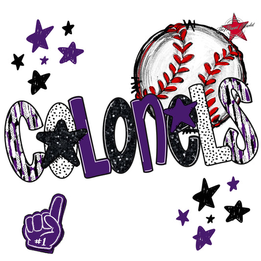 Colonels Baseball Scrape-Purple
