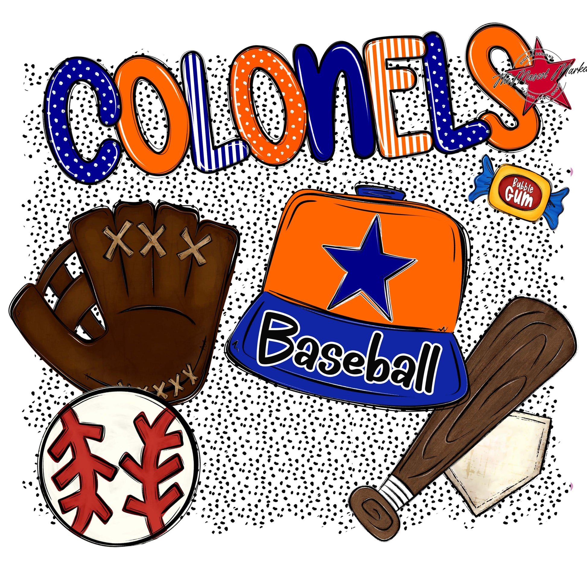 Colonels Baseball Spirit-Blue & Orange