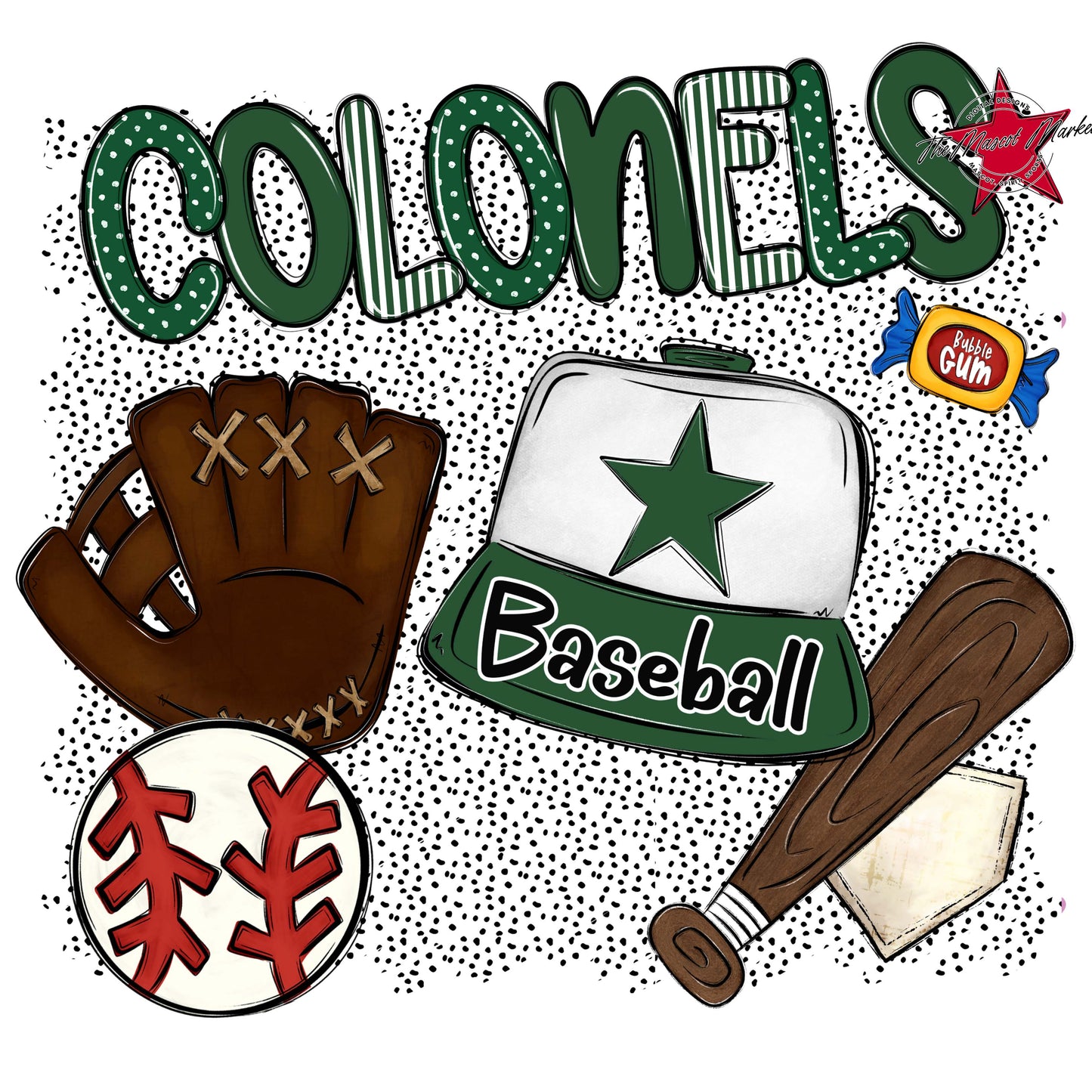 Colonels Baseball Spirit-Green
