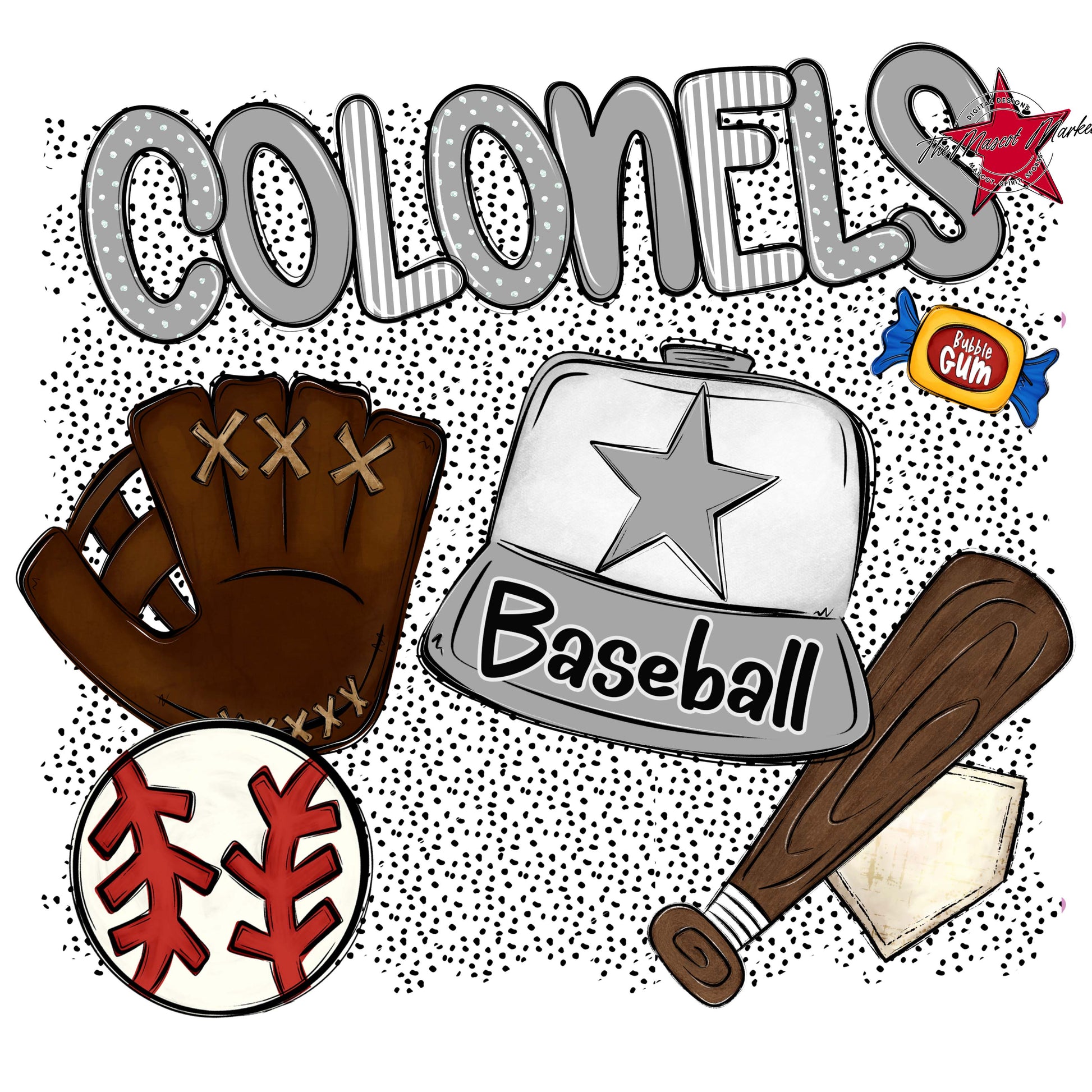 Colonels Baseball Spirit-Grey