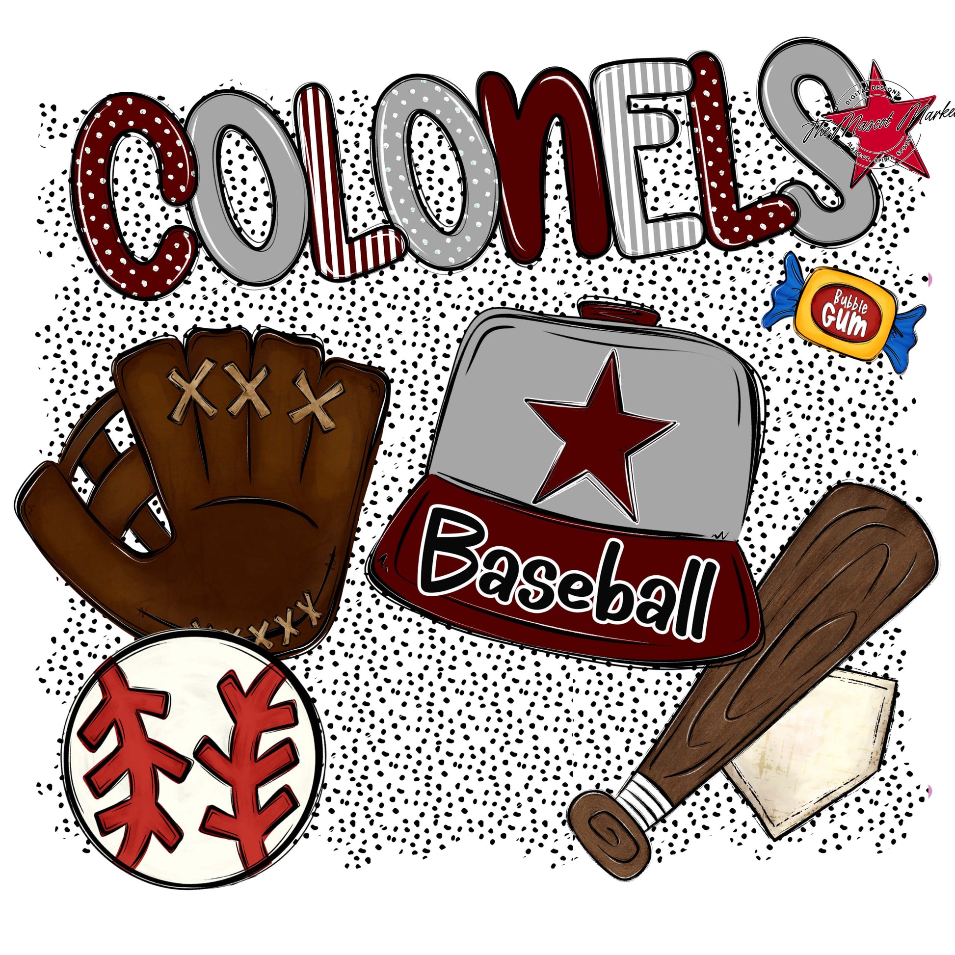 Colonels Baseball Spirit-Maroon & Grey