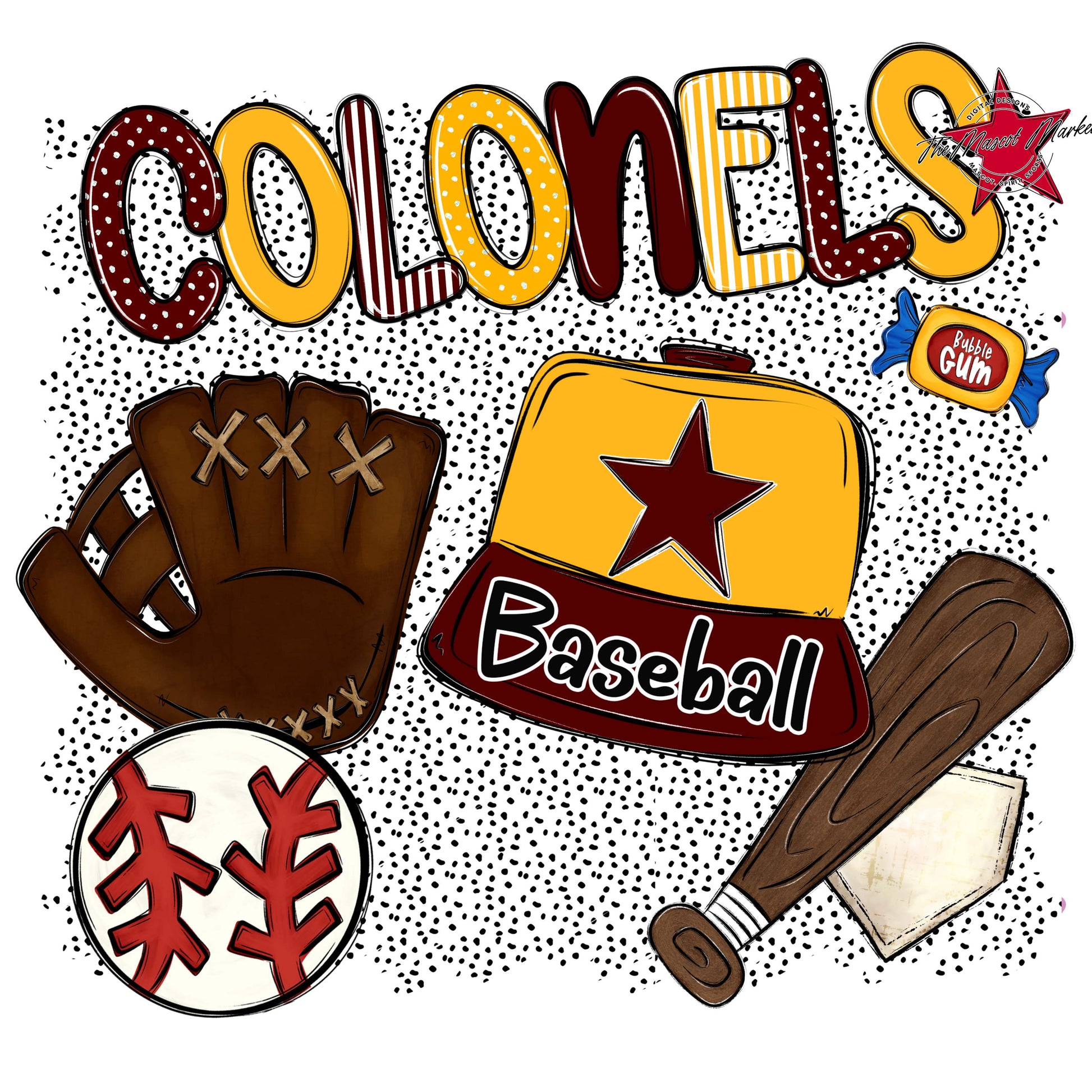 Colonels Baseball Spirit-Maroon & Yellow