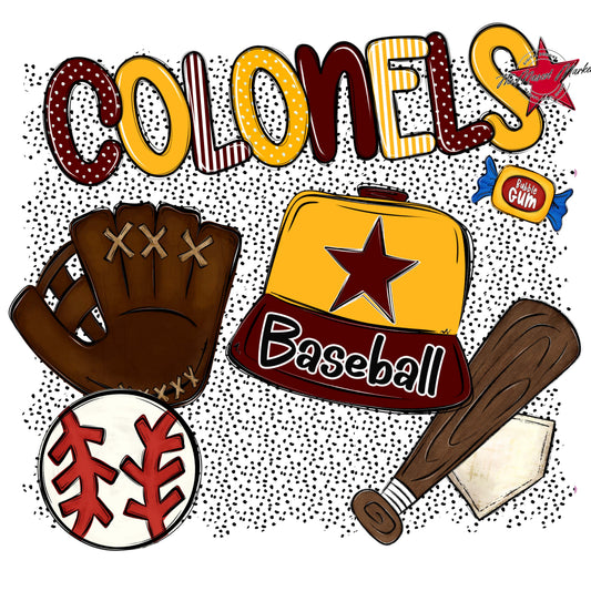 Colonels Baseball Spirit-Maroon & Yellow